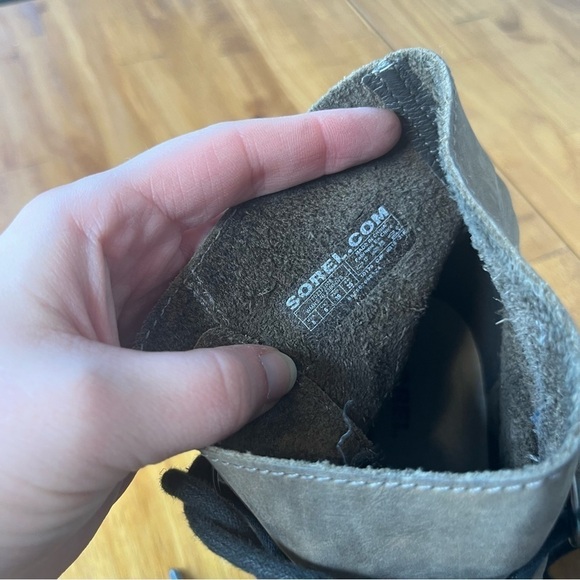 Sorrel Addington Brown Leather Lace Up Block Heel Ankle Boots Size 8 - Picture 5 of 8